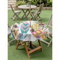 thumbnail image 4 of Outdoor Tablecloth with Umbrella Hole for Patio/Picnic/Party/Camping, Summer Surfboard Waterproof Table Cloth Round Cover Washable, Tropical Palm Tree Swimming Ring Slippers (Dia 60"), 4 of 9