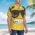 thumbnail image 5 of Daiia Smiling With Sunglasses Hawaiian Shirt for Men Gentle Cotton Regular Short Sleeve Casual-Large, 5 of 9