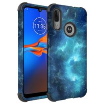 Moto E6 Plus Case, KAESAR 3-Layer Slim Shockproof Hard Cover Graphic Fashion Cute Skin Armor Case for Moto E6 Plus (Galaxy Stardust)