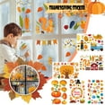 thumbnail image 3 of Thanksgiving Window Clings Decorations, 5 Sheets Value Package Speical Designed With Various Fall Leaves, Turkeys, Acorns, Squirrels, Owls, Cones, Scarecrows Design, Double-Side, 3 of 5