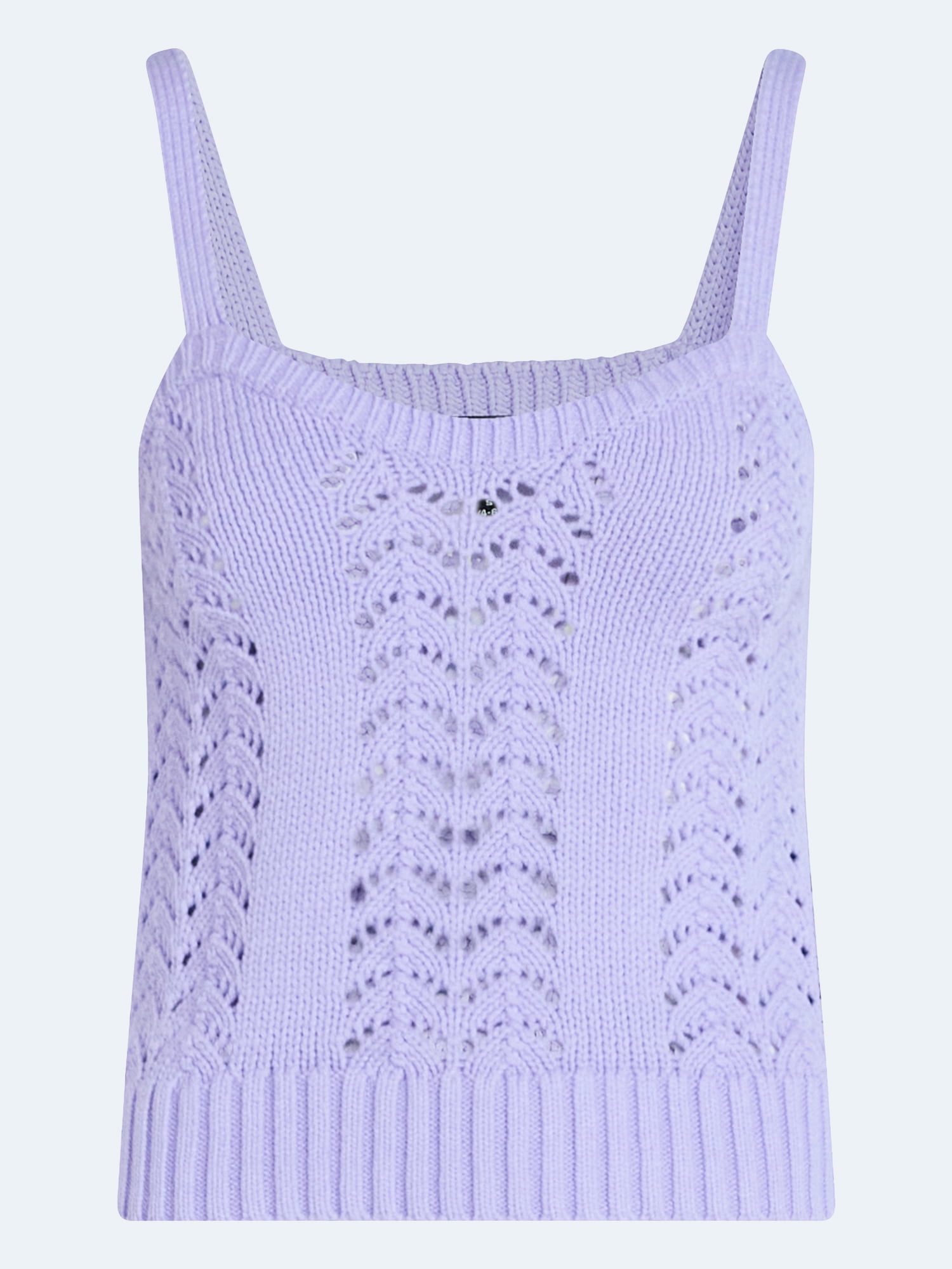 Scoop Women’s and Women's Plus Crochet Sweater Tank Top with Sweetheart Neck, Sizes XS-4X
