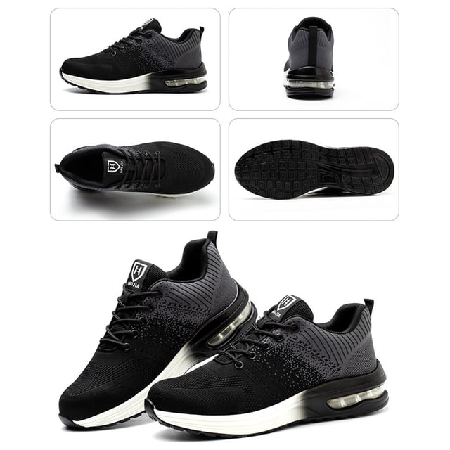 Zapatos De Trabajo Zapatos de trabajo unisex Zapatillas deportivas transpirables con punta de acero (40 Black Grey) Ndcxsfigh Para Estrenar