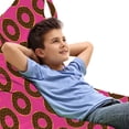 thumbnail image 1 of Donuts Lounger Chair Bag, Delicious Chocolate Bagels Celebration Eat Tasty Sweets Glaze Snacks Food, High Capacity Storage with Handle Container, Lounger Size, Pink and Dark Brown, by Ambesonne, 1 of 1