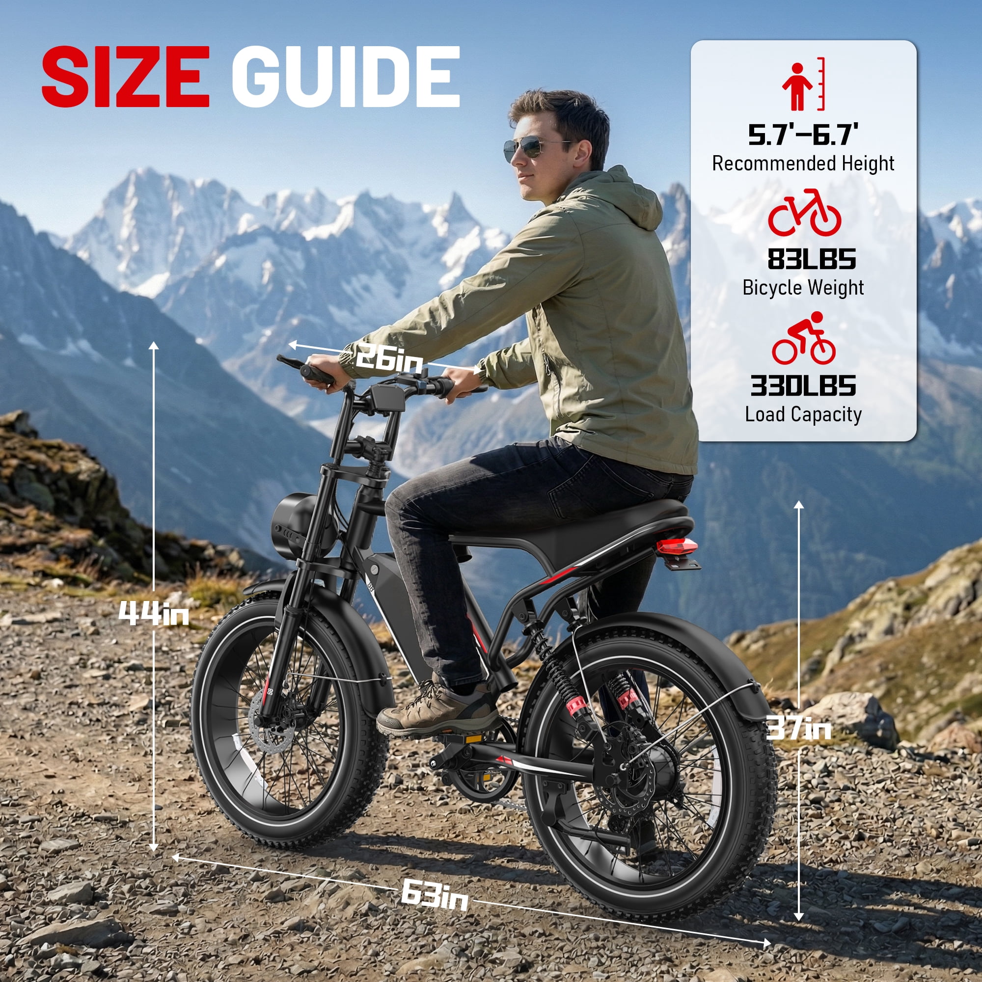UL2849 Electric Bike for Adults - Peak 1500W Motor, 20"x4" Fat Tire,48V/17.5AH, Full Suspension, 7-Speed SHIMANO