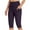 Purple1, variant on ABATAB Womens Legging Capris Tight Comfy Workout Active Capri Pants Solid Elastic Waist Athletic Gym Crop Trousers with Pockets