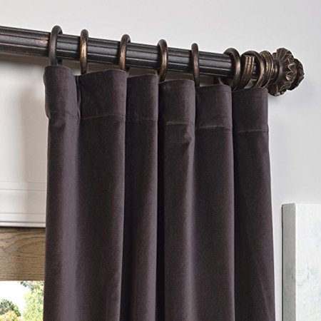 Half Price Drapes Mikayla Velvet Pole Pocket Semi Opaque Curtain