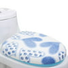 Coral Fleece 2 Piece Set Potty Toilet Cover O Ring Toilet Mat Blue