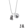 thumbnail image 2 of Delight Jewelry Silvertone Dragon with AB Crystal Eyes & Clear Ball Silvertone Script Initial Disc - & - Charm Necklace, 20"+3", 2 of 4