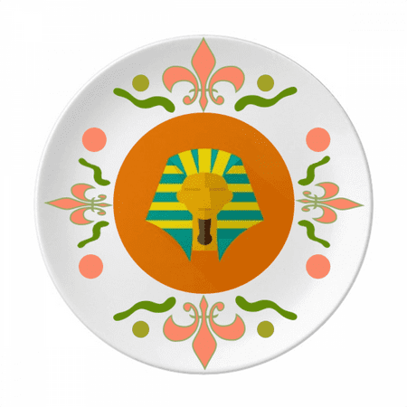 

Ancient Egypt Pattern Pharaoh Flower Ceramics Plate Tableware Dinner Dish