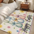 thumbnail image 4 of Area Rugs 2.7'x5', Easter Bunny Carpet for Living Room Bedroom Dining Room, Spring Watercolor Polka Dot Flower Plaid Beige Throw Kitchen Rugs Non Slip Washable Rectangle Indoor Outdoor Rugs, 4 of 8