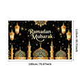 thumbnail image 3 of Ramadan Mubarak Backdrop Decorations Lanterns Crescent Stars Mosque Celebration Party Supplies Banner Ramadan Kareem Festive Display Photography Props, 3 of 4