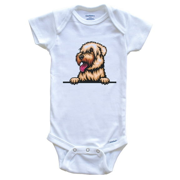 Wheaten Terrier Dog Breed Cute Baby Bodysuit, 0-3 months white