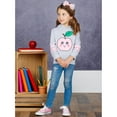 thumbnail image 5 of Girls Hoodie Long Sleeve Sweatshirt Stripe Hoodie Apple Print Sweater, Red, Size: 3T, 5 of 8