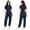Navy Blue, variant on Women Mechanic Jumpsuit Zipper Front One Piece Scrubs Medical Nursing Uniform One-piece Overalls Black S
