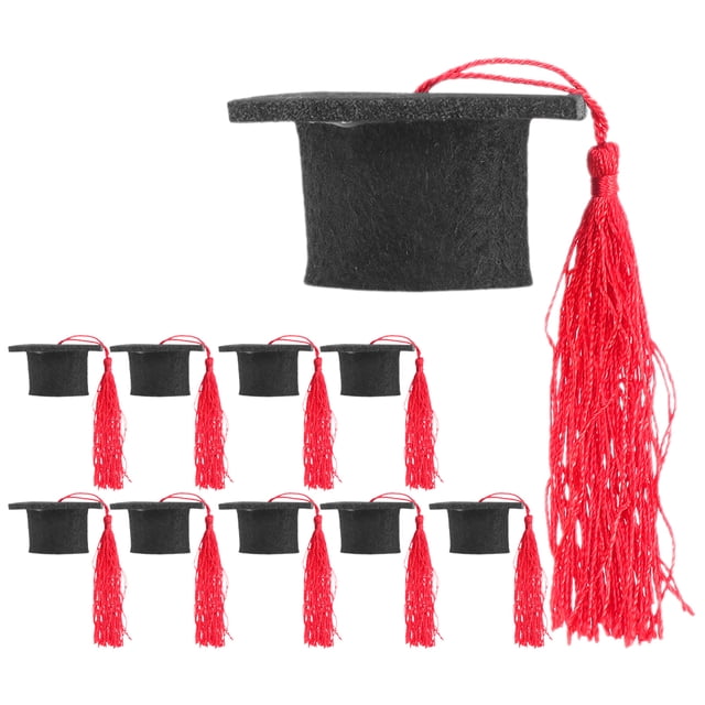 EeaseCA 10pcs Mini Graduation Cap Bottle Toppers Doctoral Hats Wine Bottle Caps