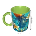 thumbnail image 3 of Pineapple Flowers Summer Coffee Mug Fun Custom Ceramic Mugs 11oz Green, 3 of 5