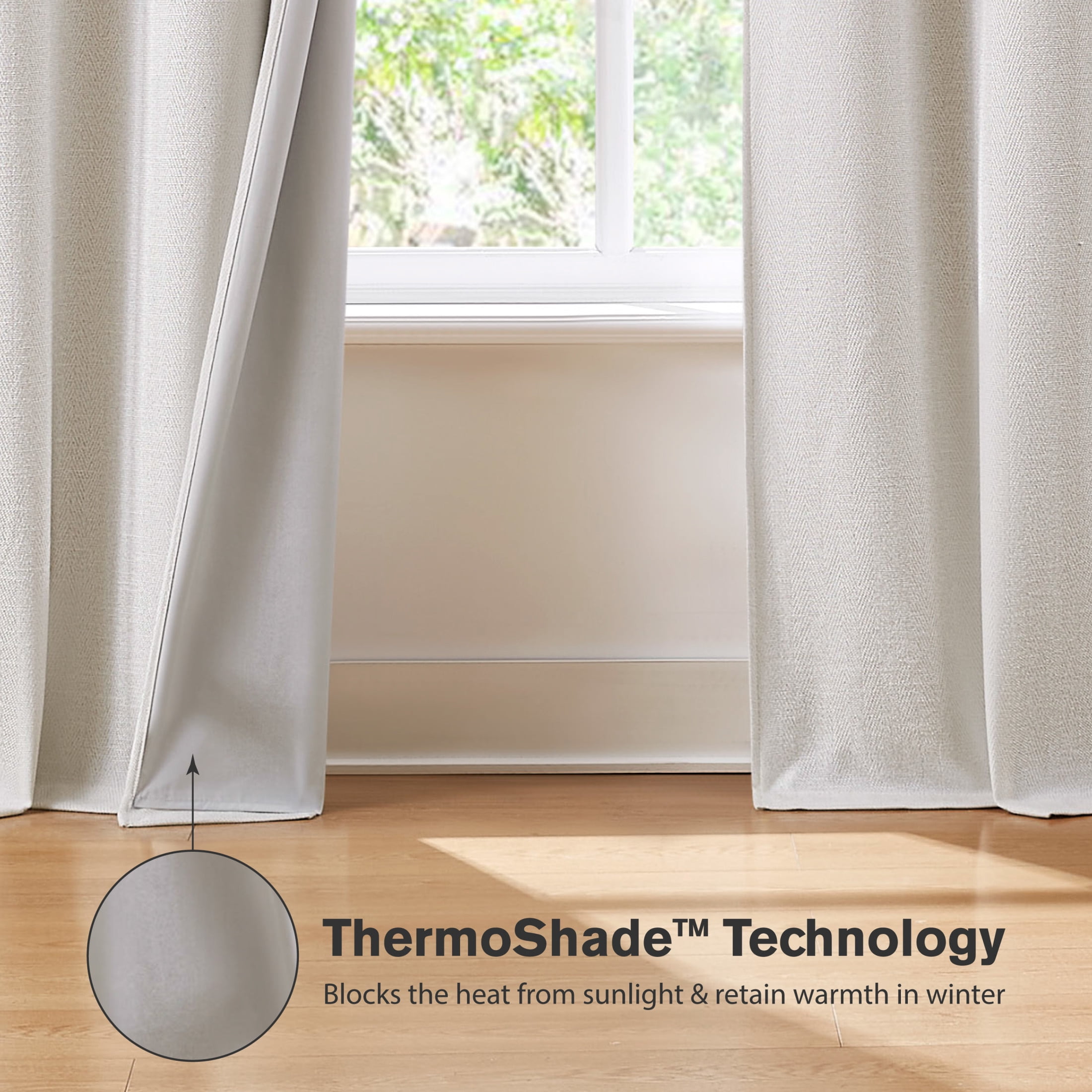 Brookstone Beige Alfred Blackout Grommet 38" W x 84" L Window Curtain Panel Pairs