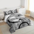 thumbnail image 3 of Feelyou Adult Abstract Geometric Queen Comforter Set, Mid Century Minimalism Bedding Sets, Grey Stripes Circle Reversible Bedding Comforter Set, Luxury Bedroom Decor, 3 Pieces, 3 of 8