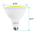 thumbnail image 4 of Luxrite LED PAR38 Flood Yellow Light Bulb, 8W=45W, Damp Rated, UL Listed, E26 Base, Indoor Outdoor, Decoration 3 Pack, 4 of 7