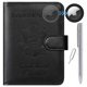 thumbnail image 1 of Funda de piel Airtag para pasaporte, con bloqueo RFID, artículos esenciales de viaje, accesorios de equipaje imprescindibles para viajar (118 #Black), 1 of 9