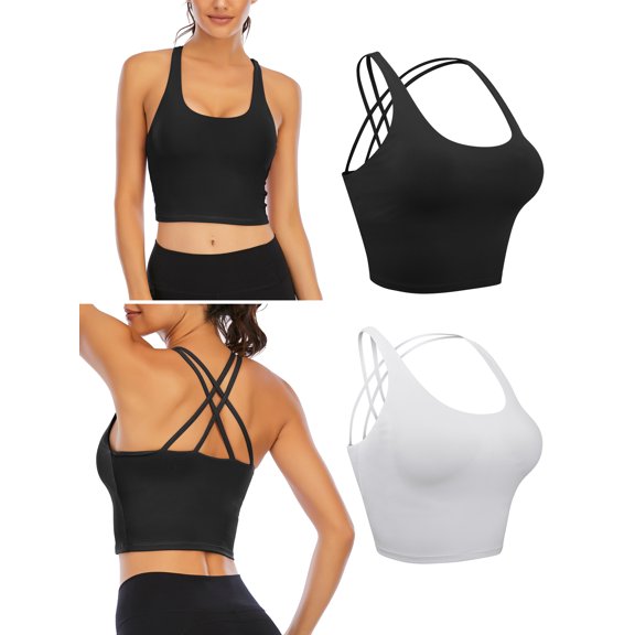 LELINTA Sports Bra for Women High Impact Support Wirefree Yoga Bra Sexy Backless Lingerie Bra Top Fitness Excercise Running Tank Top with Removable Pads