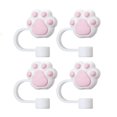thumbnail image 1 of 4 Pack Silicone Straws Cover For 40 Oz Straw,reusable Drinking Straw Lids For 0.4 Inch Straws White & Pink, 1 of 4