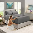 thumbnail image 3 of Hearth & Harbor Extra Deep Pocket Bed Sheet Set, Fits Mattress up to 21 inces Depth, Breathable, Super Soft, Extra Set of Pillowcases Included. Queen, Gray, 3 of 4