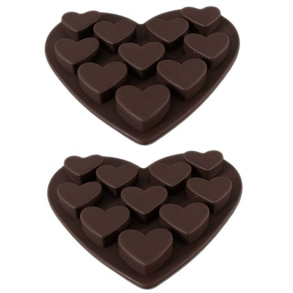JPGIF 2pcs Love Heart Shape Silicone Mold Fondant Mold DIY Cake Decorating Tools Chocolate Mold
