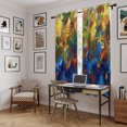 thumbnail image 6 of Blue Yellow Green Kitchen Curtain for Berdoom Living Room Cafe 72 Inch Length, Modern Abstract Gradient Aesthetic Art Tiers Curtains Light Filtering Drapes Window Treatment 2 Panels 52"Wx72"L, 6 of 9