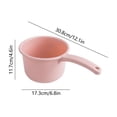 thumbnail image 3 of Heavy Duty Plastic Water Ladle for Kitchen Bath Multipurpose Use Cooking Bathing Hair Rinsing Portable Hanging Hole, Pink, JKODE, 3 of 6