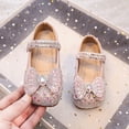 thumbnail image 2 of RotHome Toddler Mary Jane Shoes Girls Flats Glitter Low Heels Princess Flower Dress Shoes Wedding Party Footwear for Little Girl with Sparkly Rhinestone Accents, 2 of 10