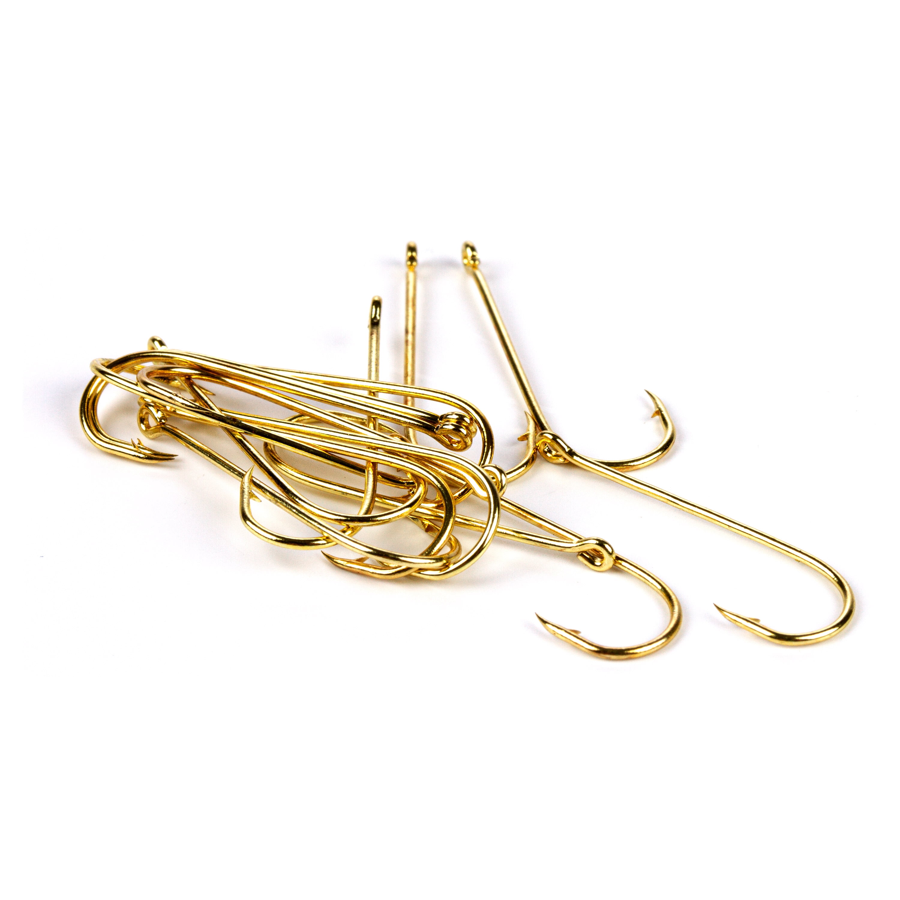 (6 pack) Ozark Trail Gold Aberdeen Light Wire Fishing Hooks, Size 4, 15-Pack