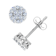 thumbnail image 2 of 1/4 Carat Cluster Diamond Stud Earrings in 14K White Gold (I1-I2 Clarity), 2 of 4