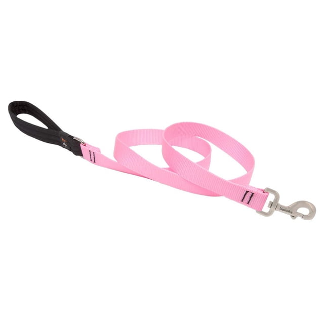 Correa para perro LupinePet de 2,5 cm de ancho, rosa, 1,8 m, asa acolchada