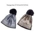 thumbnail image 4 of Guardurnaity Gorros de ganchillo de punto con ostentosos metálicos de invierno, gorros de otoño, gorros con pompón, ropa de bola, regalos para Sombreros plata, 4 of 6