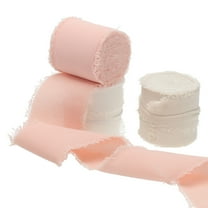 Handmade Fringe Cotton Ribbon Cotton Frayed Fringe Fabric Ribbons for Crafts Flower Bouquet Gift Wrapping Pink/Cream/White