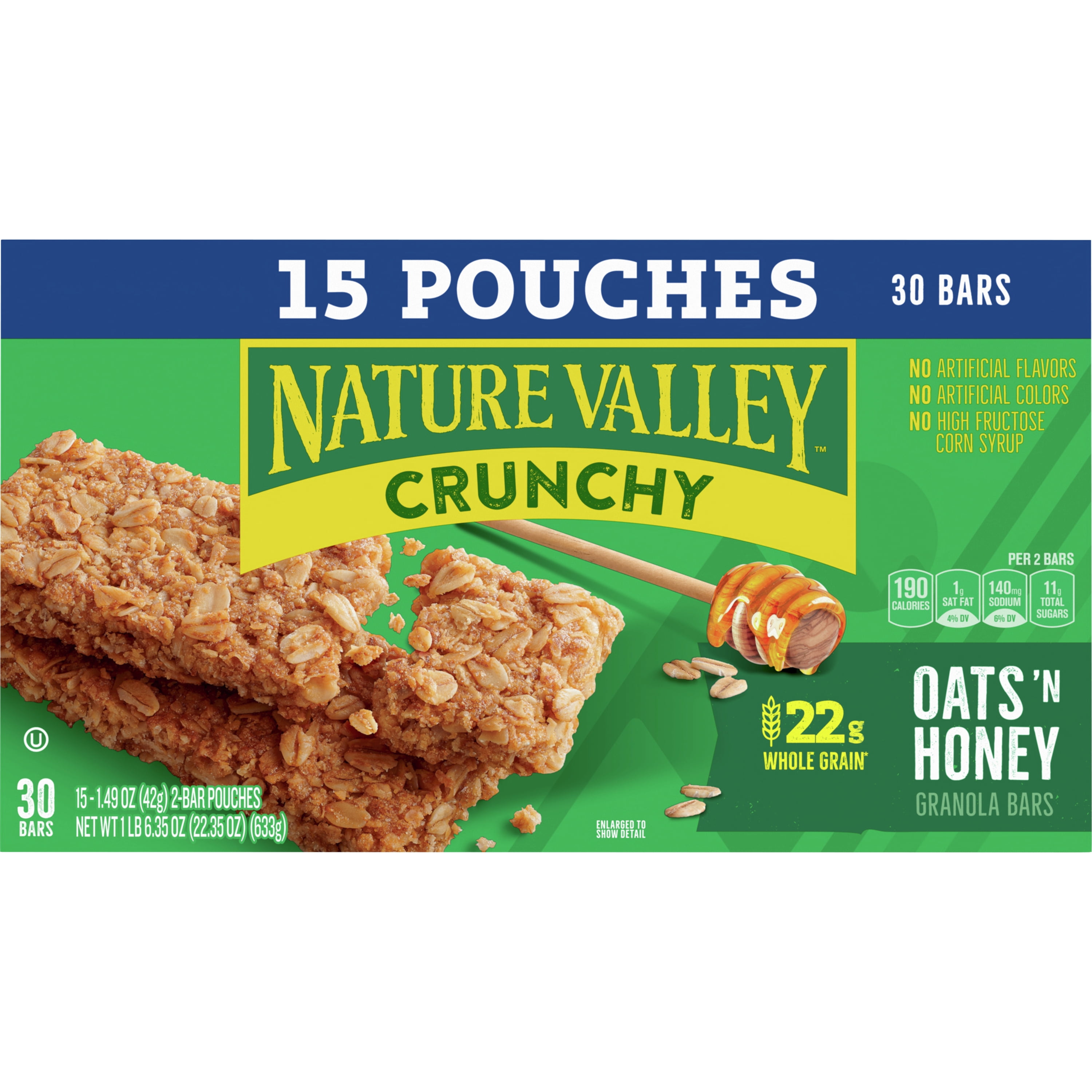 Nature Valley Oats 'n Honey Crunchy Granola Bars, 18 ct / 26.82 oz - Fred  Meyer