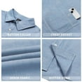 thumbnail image 6 of GENTS BLISS Denim Mens Shirts Button Down Shirts for Men Solid Short Sleeve T-shirts, 6 of 8