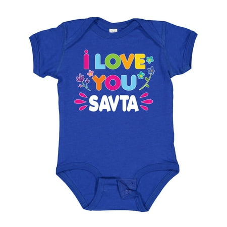 

Inktastic I Love You Savta with Flowers Gift Baby Girl Bodysuit