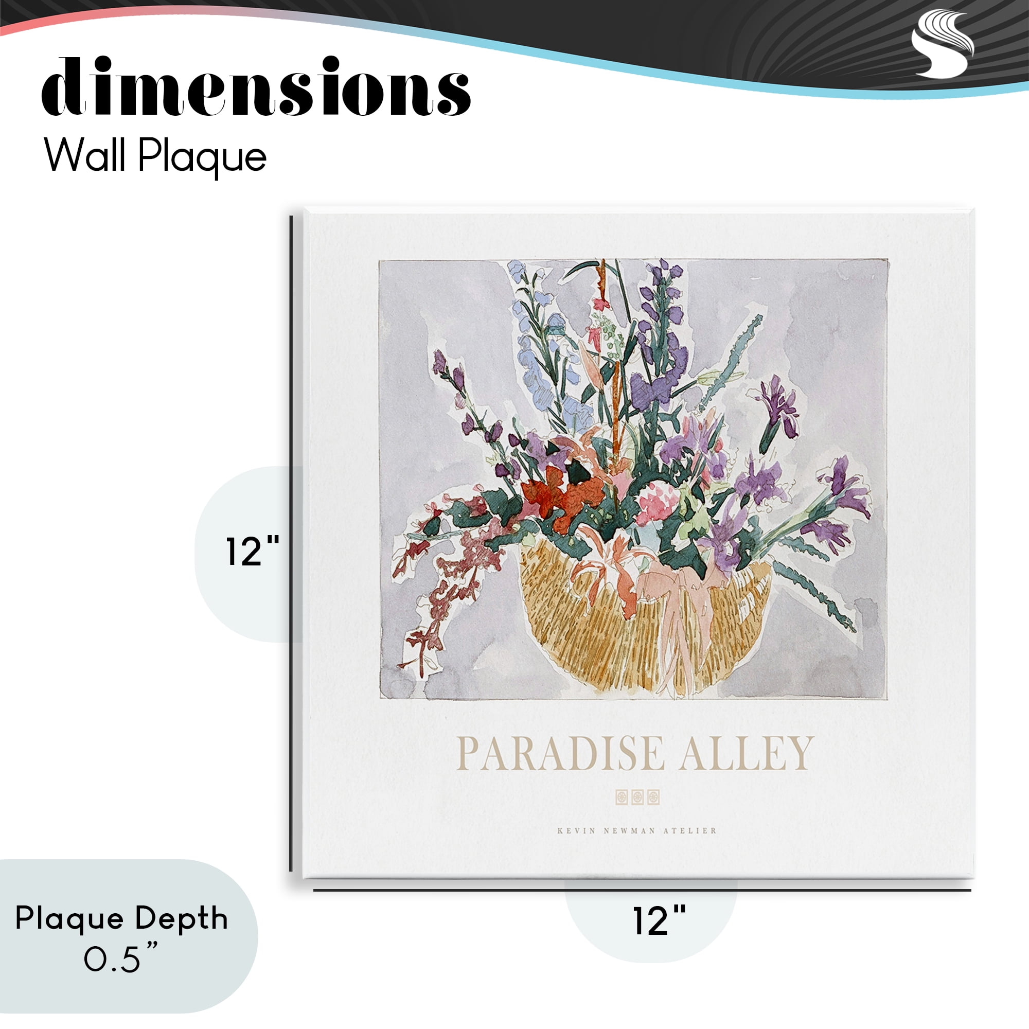 Stupell Industries Paradise Alley Basket of Flowers Wall Plaque Art, design by Jadei Graphics