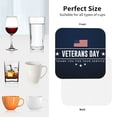 thumbnail image 6 of Honeii Happy Veterans Day Print Leather Coaster Set of 4, Ideal for Safeguarding Your Furniture from Drinks Spills and Effortless Cleanup-Square, 6 of 6