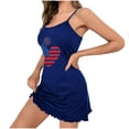 thumbnail image 5 of Blmnix Babydoll Nightgown Womens Nightgowns & Sleepshirts Chemises Sexy Nightgown Chemise Square Neckline Above-the-Knee Sleeveless Blue Mumu Nightgown,XXL, 5 of 6