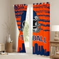 thumbnail image 3 of jejeloiu Football City Silhouette Blackout Curtains Set of 2 (52x84 Each),Deepblue Rugby Helmet Window Curtains For Kids, 3 of 6