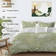 thumbnail image 3 of Christmas Snowflake Comforter Set Queen Size, Green Gold Retro Gradient Texture Soft Bedding Set for Man Woman, 4 Pieces Duvet Cover Set with Fitted Sheet, 2 Pillowcases, 3 of 9