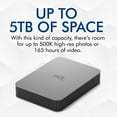 thumbnail image 2 of LaCie Mobile Drive STLP5000400 - Disque Dur - 5 To - Externe (portable) - USB 3.2 Gen 1 (Connecteur USB-C) - Argent Lune, 2 of 8