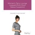thumbnail image 2 of MeMoi Women's Terry Lounge Leopard Print Short Sleeve Sweatshirt - Womens - Female (X-Large, Gray Heather), 2 of 7