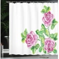 thumbnail image 4 of Ambesonne Floral Shower Curtain, Roses Romance, 69"Wx75"L, Pink Green, 4 of 5
