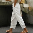 thumbnail image 2 of Women Fashion Elastic Waist Pant With Pocket Loose Harem Pants Printed Crop Pants, 2 of 6
