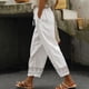 thumbnail image 2 of Pantalones cortos estampados con bolsillos y cintura elástica para mujer - Estilo harén holgado, material de poliéster, lavables a máquina, tallas S-XXL para uso informal/al aire libre, 2 of 8