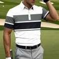 thumbnail image 3 of Klisyaur Color Block Blouses for Mens Short Sleeve Golf Collared Casual Fashion Lightweight Clothes Outfit, 3 of 5